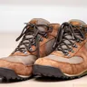Pair of brown leather hiking boots (illustrative photo)