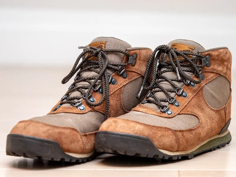 Pair of brown leather hiking boots (illustrative photo)