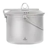 SilverAnt Large Titanium Camping Pot with Lid & Bail Handle (2 L) backpacking cook set – SilverAnt 2 L titanium camping pot with lid and bail handle