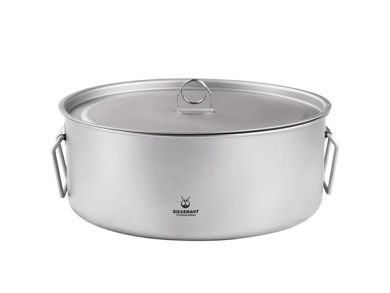 SilverAnt Titanium Camping Pot with Hanging Handles & Lid (3000 ml), official product photo