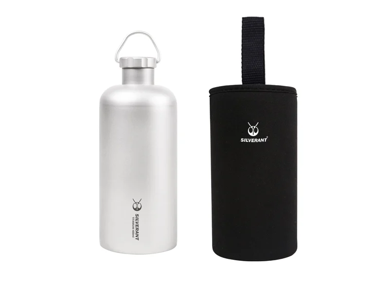 SilverAnt Titanium Water Bottle Narrow Mouth Design, official product photo