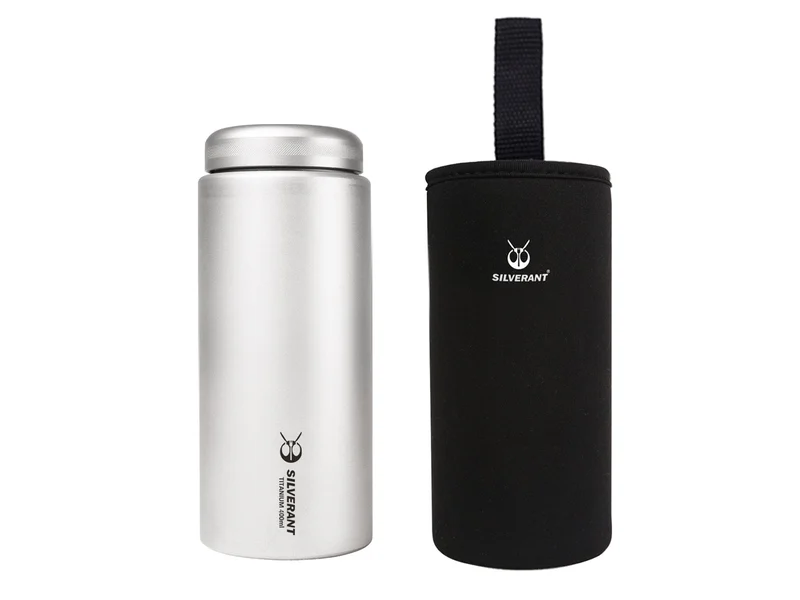 SilverAnt Titanium Water Bottle Wide Mouth Screw Top, official product photo