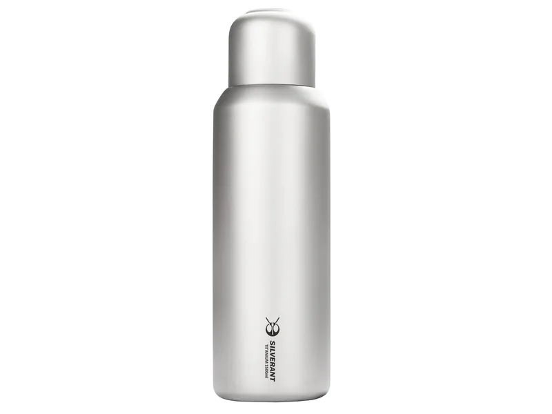SilverAnt Large Titanium Water Bottle with Titanium Cup (1500 ml), official product photo