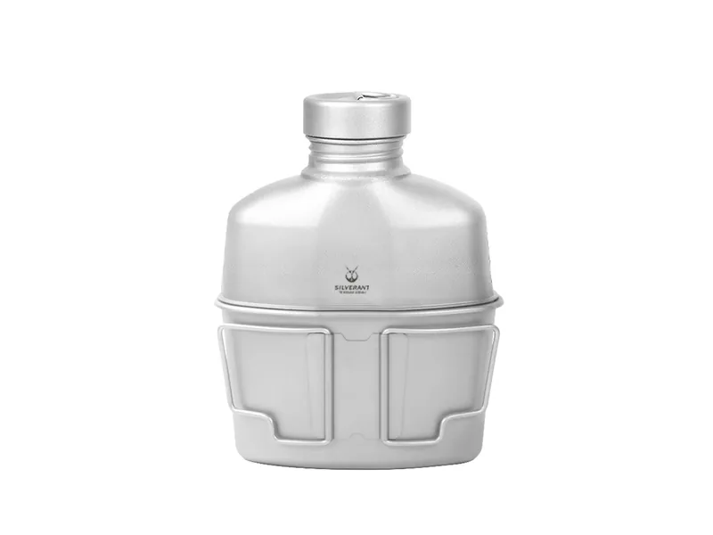 SilverAnt Titanium Canteen Military Mess Kit (1000 ml + 500 ml cup), official product photo