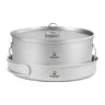 SilverAnt Large 2-Piece Titanium Pot & Pan Cookware Set for camp cooking – SilverAnt Large 2-Piece Titanium Pot & Pan Cookware Set, pot with lid and frying pan