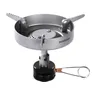 SilverAnt SilverTi Ultralight Titanium Gas Stove for camp cooking – SilverAnt SilverTi ultralight titanium gas stove on a screw-on canister connector