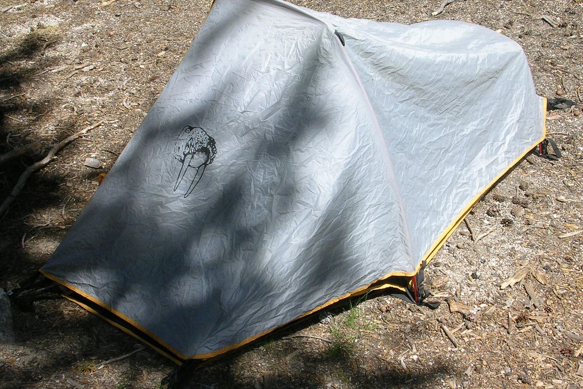 Illustrative photo of a backpacking tent pitched on open ground